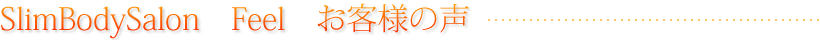 SlimBodySalon Feel お客様の声